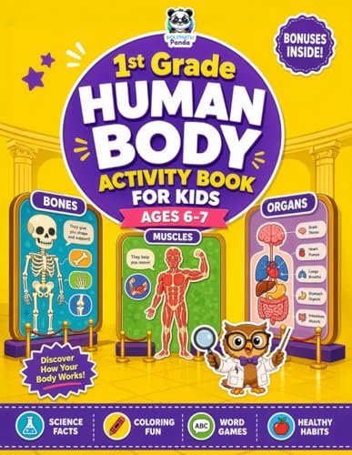 1st Grade Human Body Activity Book for Kids Ages 6-7 book cover