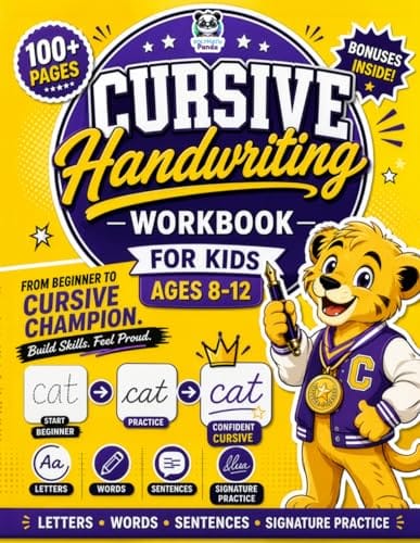 Cursive Handwriting Workbook for Kids Ages 8-12 book cover