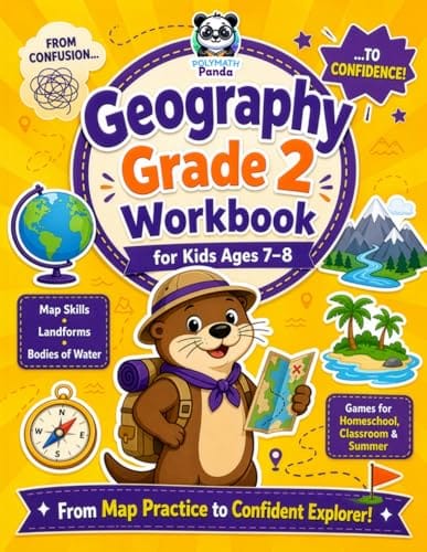 Geography Grade 2 Workbook for Kids Ages 7-8 book cover