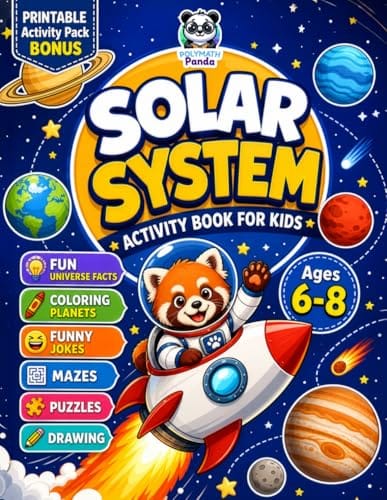 Solar System Activity Book for Kids Ages 6-8 book cover