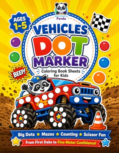 Vehicles Dot Marker Coloring Book Sheets for Kids Ages 1-5 book cover